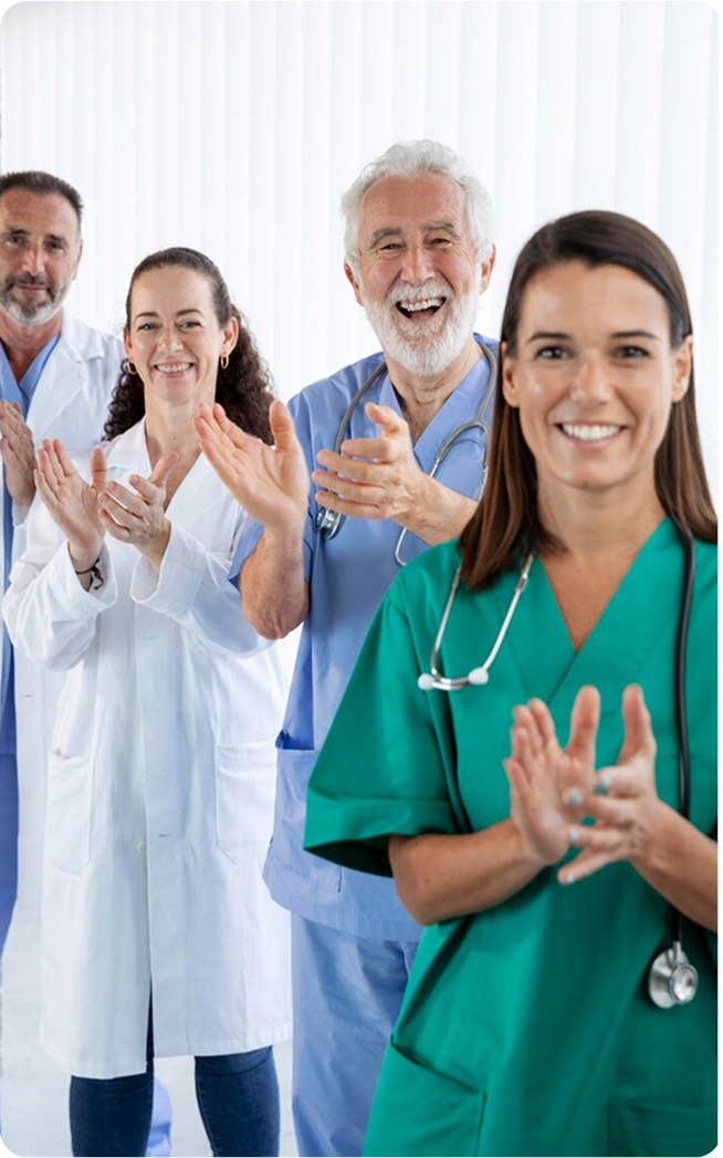 healthcare professionals appluding 
